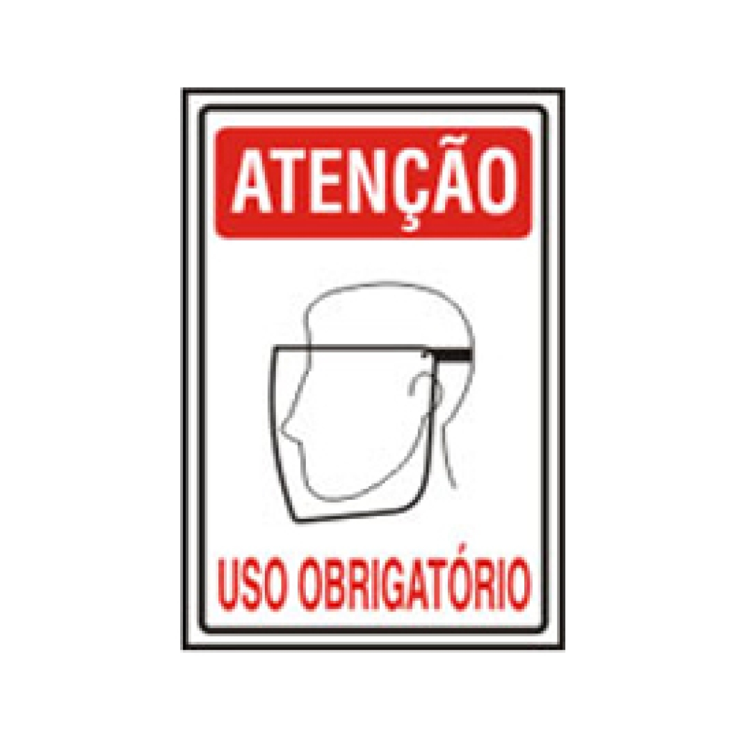 Placa De Sinalizacao Em Pvc Atencao Protetor Facial Us South Safe Compromisso Com O Cliente