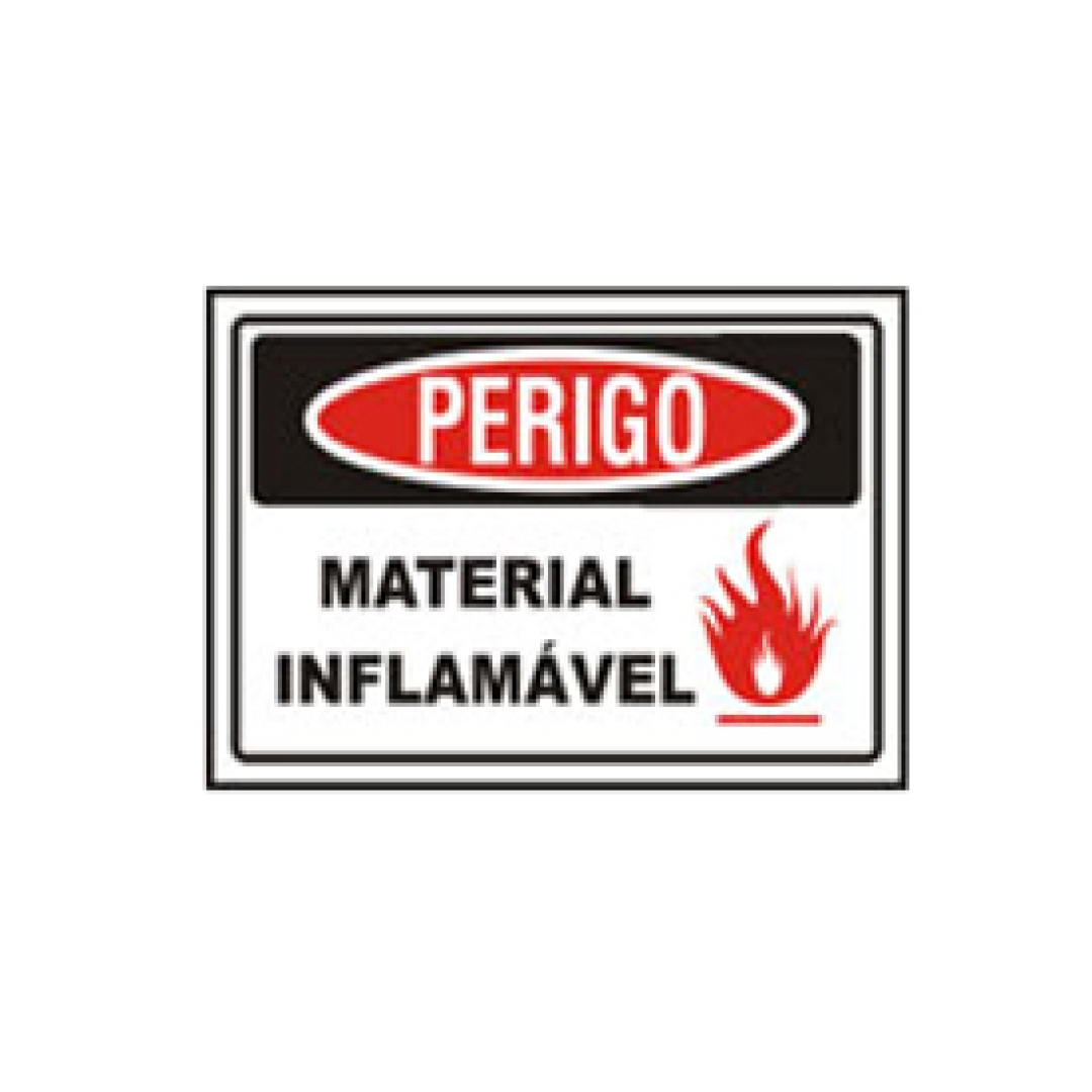 Placa De Sinalizacao Em Pvc Perigo Material Inflamavel South Safe Compromisso Com O Cliente